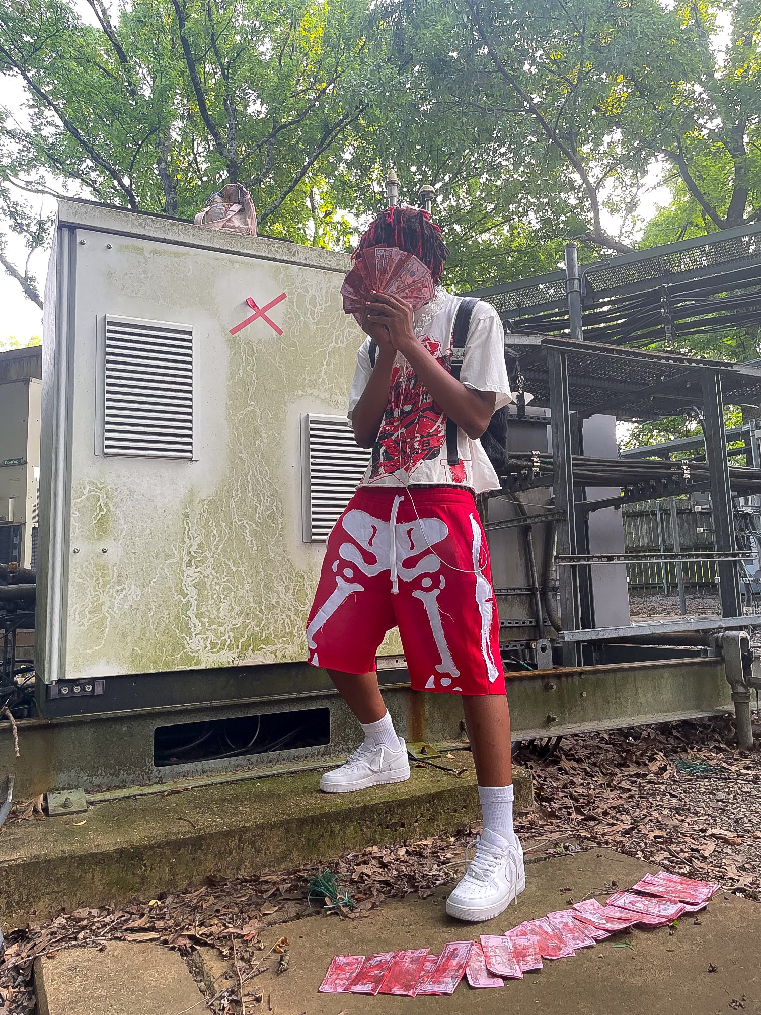 RED SKELETON SHORTS