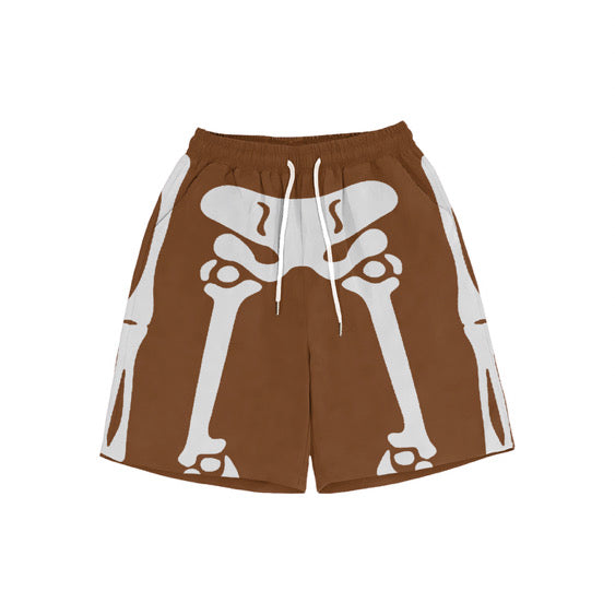 BROWN SKELETON SHORTS