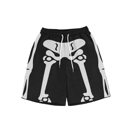 BLACK SKELETON SHORTS