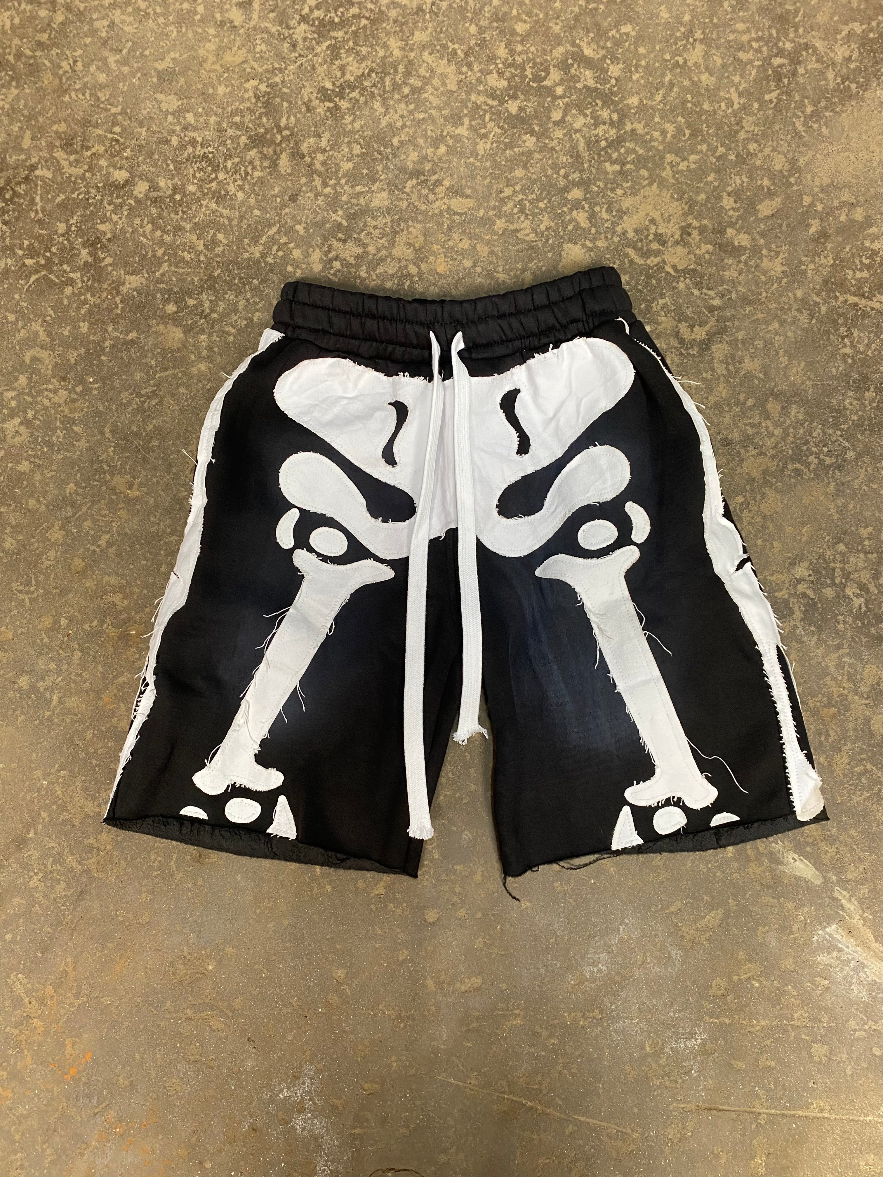 BLACK SKELETON SHORTS